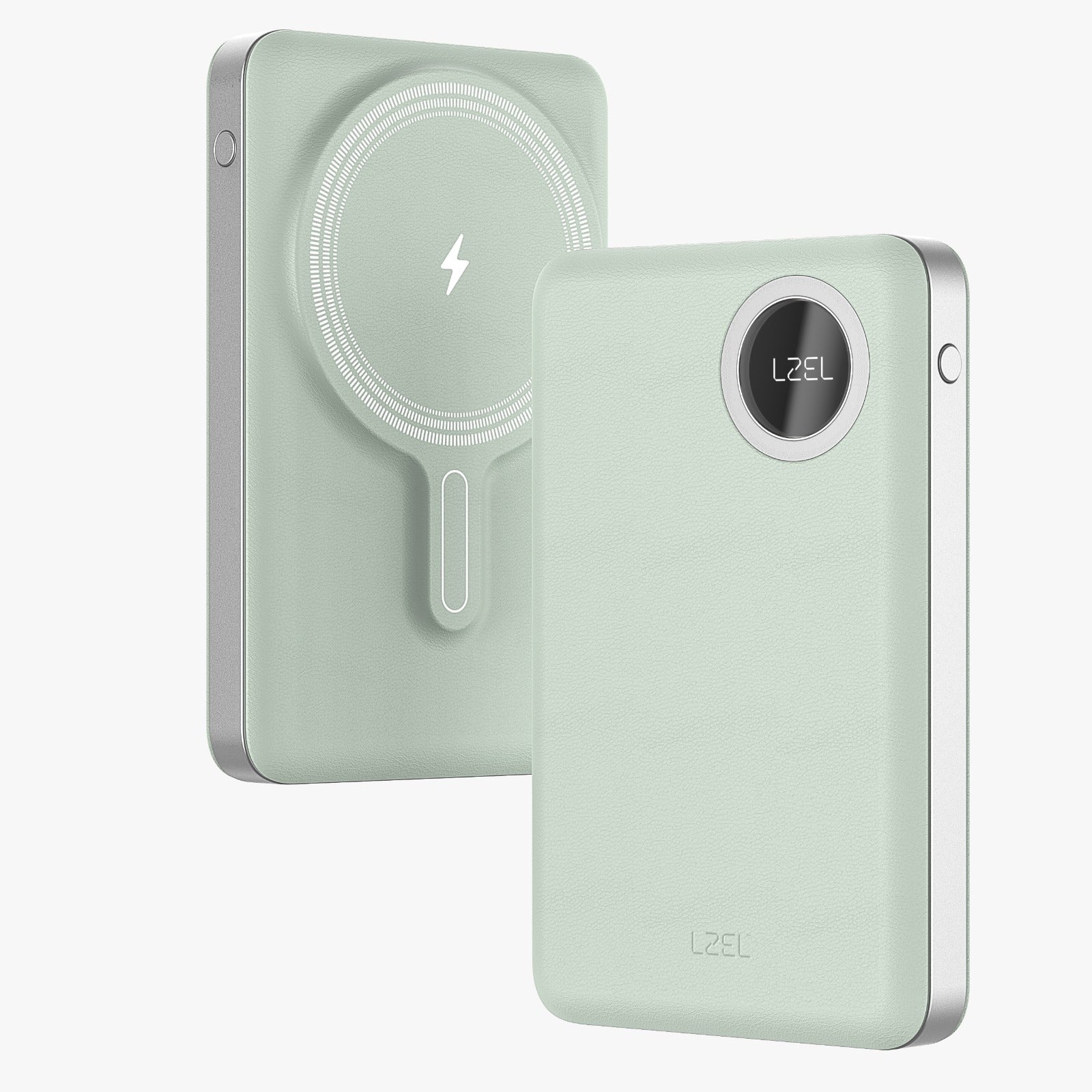 Novus MagPower بطارية شحن متنقلة محمولة من ليزل PD بسعة 10,000 مللي أمبير بقوة 20 واط متوافق مع MagSafe مع كيبل USB-C | أخضر فاتح Novus MagPower بطارية شحن متنقلة محمولة من ليزل PD بسعة 10,000 مللي أمبير بقوة 20 واط متوافق مع MagSafe مع كيبل USB-C | أخضر فاتح